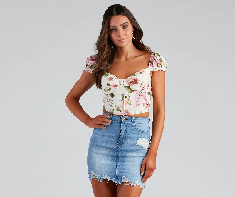 Daily Specials Bring The Charm Floral Corset Top