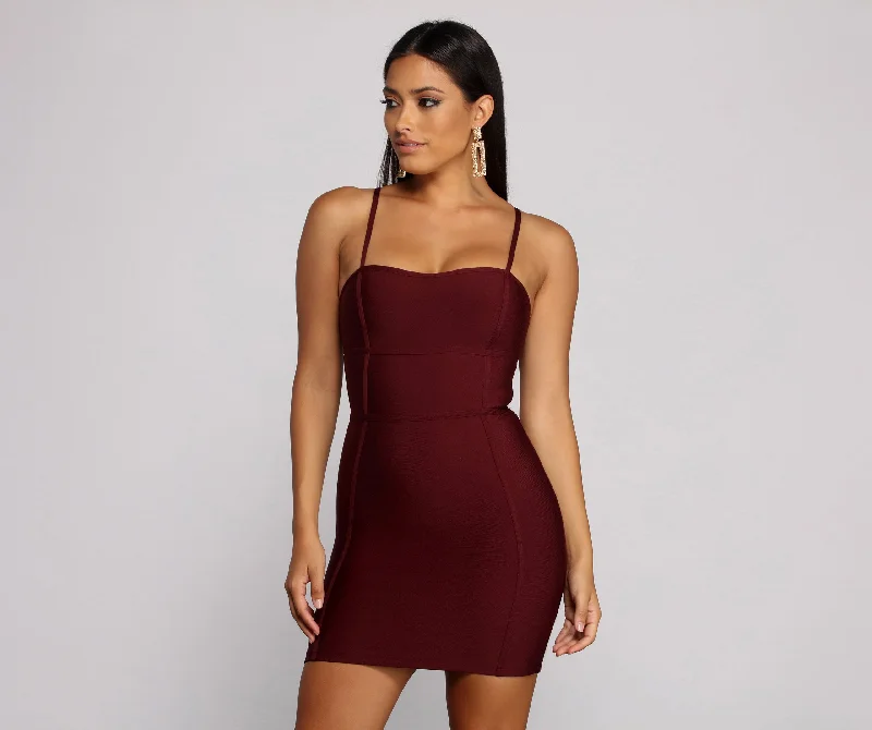 Amazing Deals Major Babe Bandage Spaghetti Strap Mini Dress